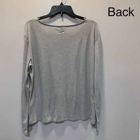 NWT women’s gray Victoria’s Secret long sleeve T-shirt w/angel logo sz L - Picture 8 of 14